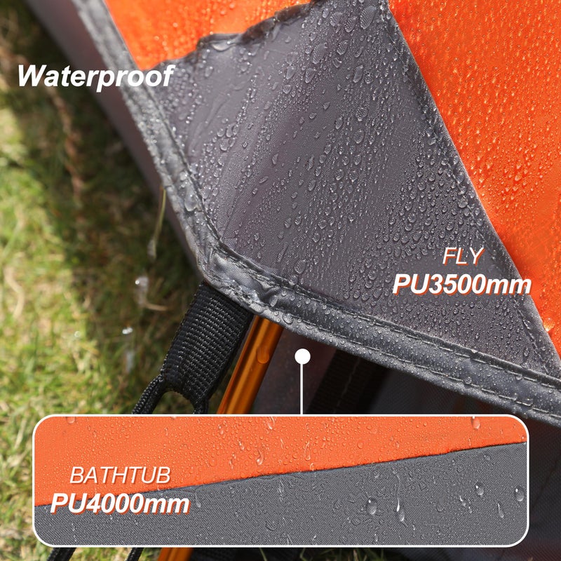 camppal 1 Person Tent for Camping Hiking Mountain Hunting Backpacking Tents 4 Season Resistance to Windproof Rainproof and Waterproof - Image 3